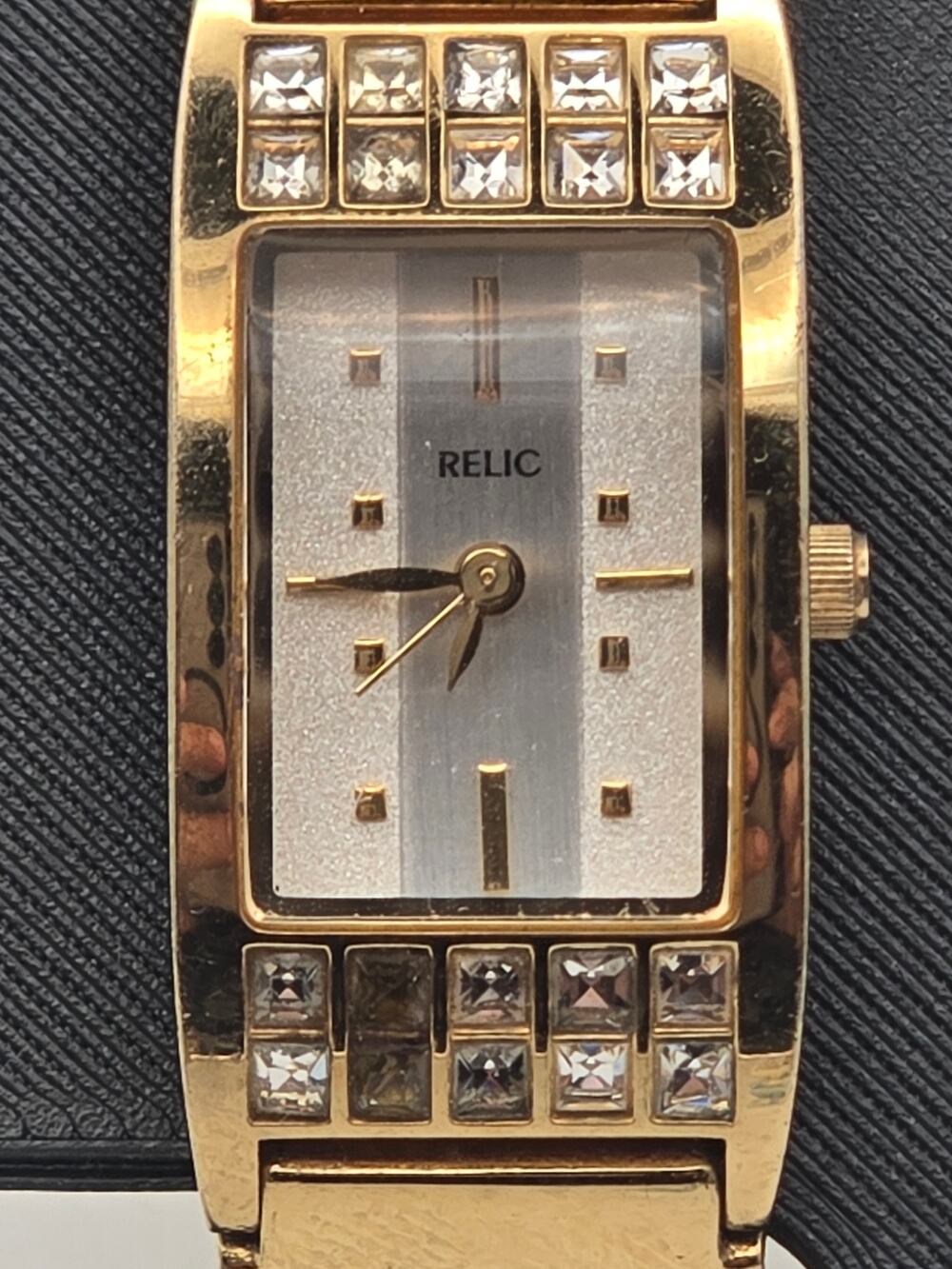 Relic by Fossil Gold Tone Crystal Quartz Watch ZR33790